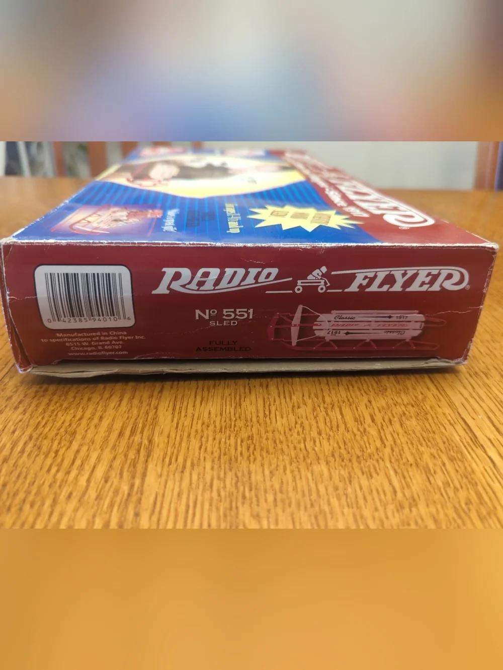 Radio Flyer The Original Wooden Toy Sled - Model #551- Decoration, Dolls, Gifts